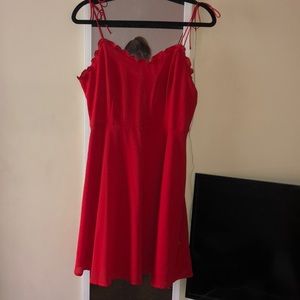 Red mini dress with cute ties!